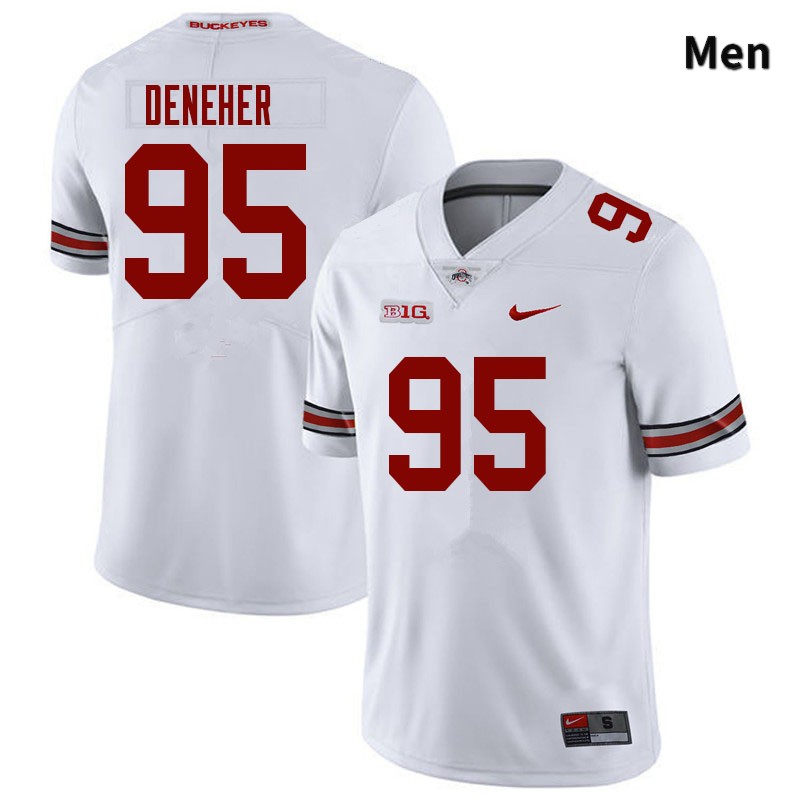 Ohio State Buckeyes Jack Deneher Men's #95 White Authentic Stitched College Football Jersey